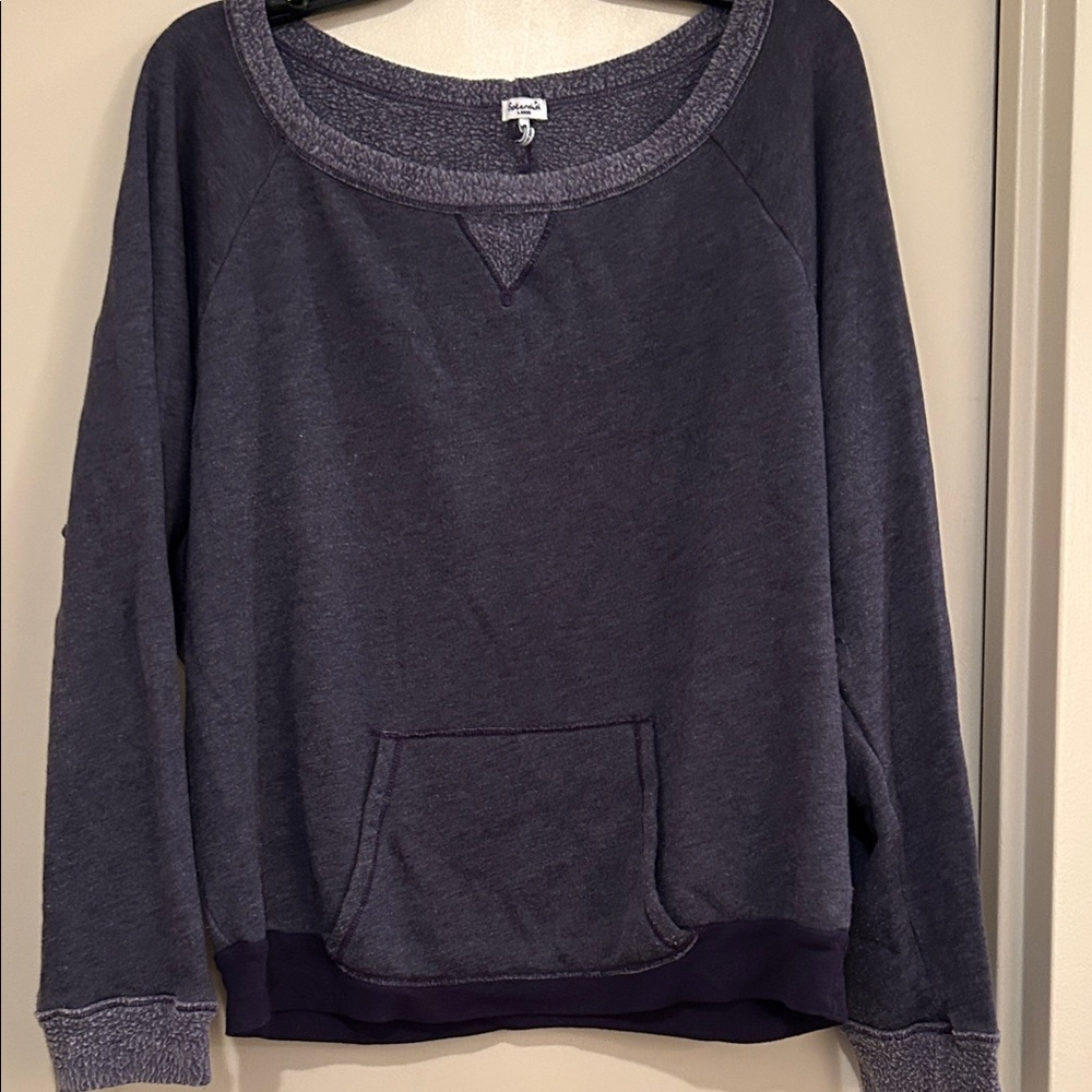Splendid Cozy Blue/Gray Scoop Neck Sweatshirt
